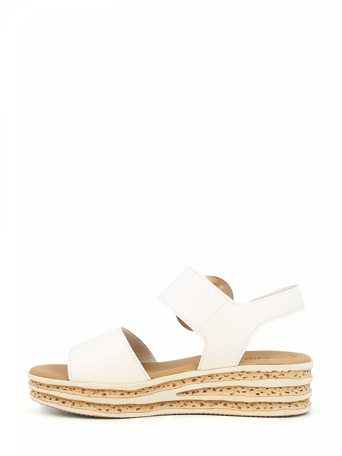 Gabor Platform Sandal Cream Leather
