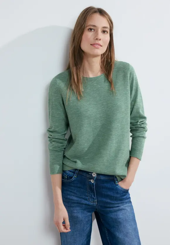 Struktur Pullover - heather sage green melange