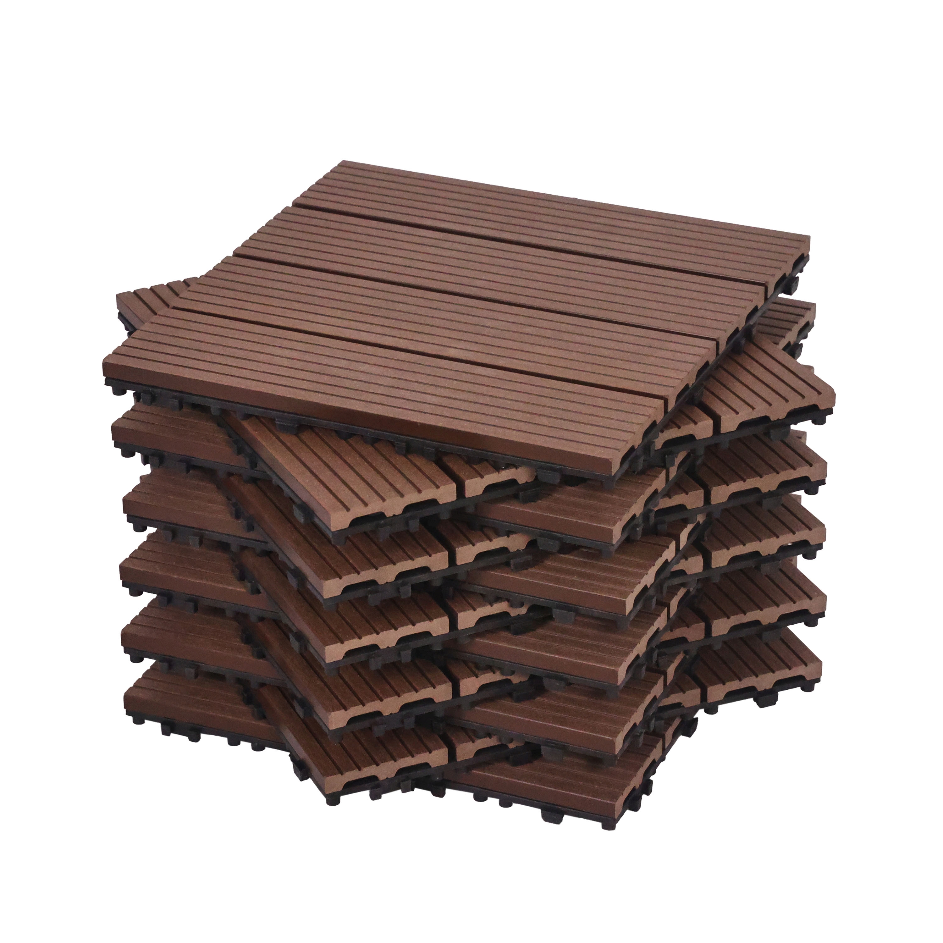 Bodenplatte PALMER 11er Set 30 x 30 cm braun