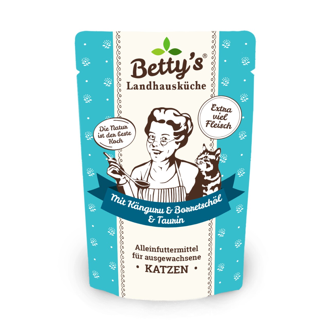 Betty's Landhausküche Frischebeutel mit Känguru 12 x 100g für Katze