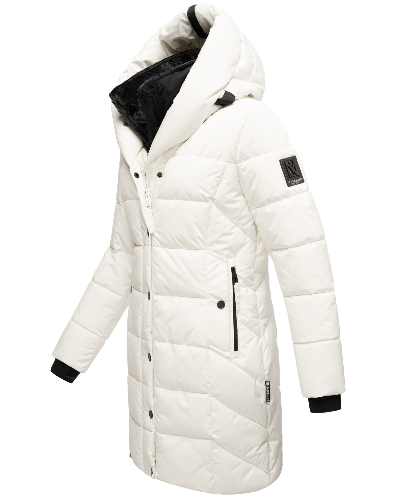 NAVAHOO Damen Winter Steppmantel Stepp Jacke Mantel Parka mit Kapuze Knutschilein