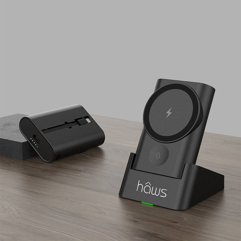 Hâws - Orø 3-i-1 Trådløs Oplader og Powerbank 5200mAh