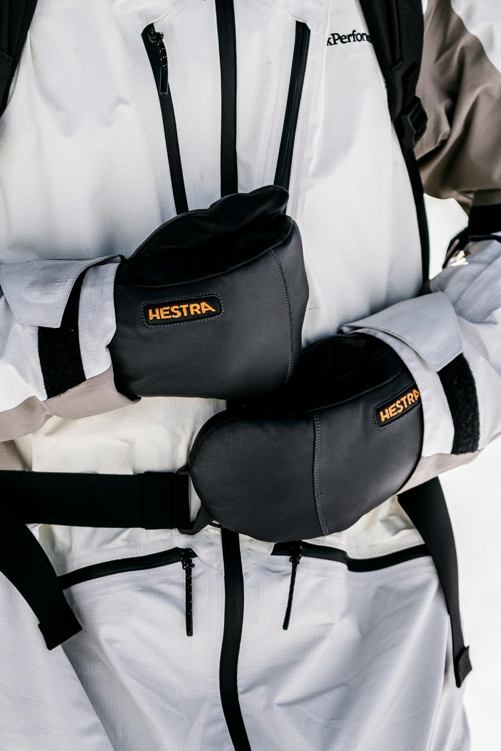 Army Leather Wool Terry Mitt Grey