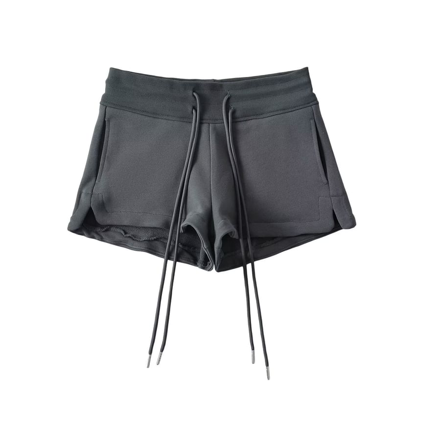 Overing - Sweatshorts met trekkoord in de taille en split