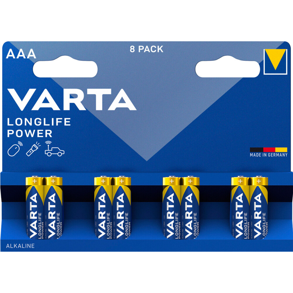 VartaLonglife Max Power Alkaline Batterijen AAA 8 stuks