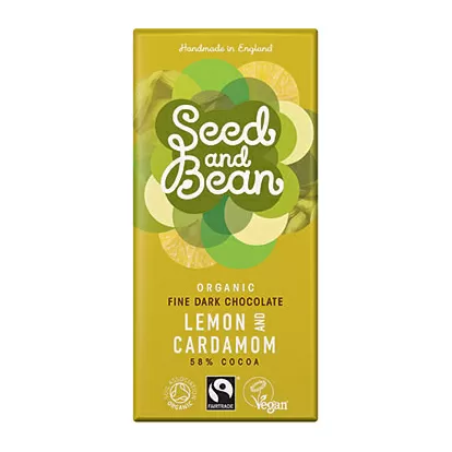 Mørk chokolade 58% Lemon & Cardamom Ø - 85 g.