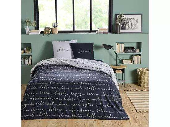 Parure de lit 2 personnes en microfibre 200x200cm
