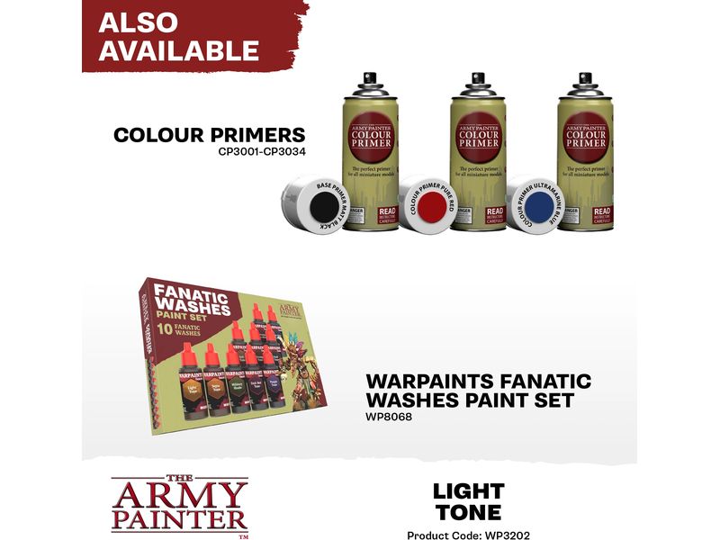 The Army Painter Wash Warpaints Fanatic Wash: Light Tone 18 Der neue Goldstandard für Miniaturfarben
