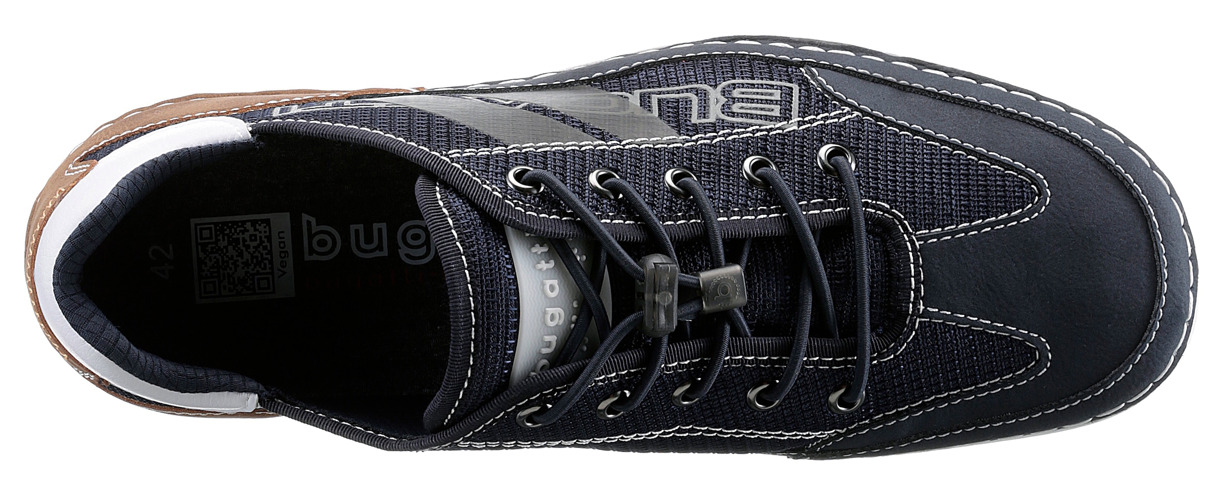 bugatti Slip-On Sneaker  , Freizeitschuh, Halbschuh, Slipper mit Kontrastnähten- und besätzen
