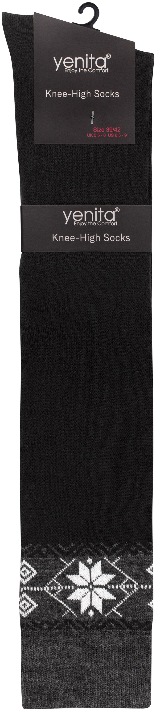 Yenita® 2 Paar Damen Winter-Kniestrümpfe