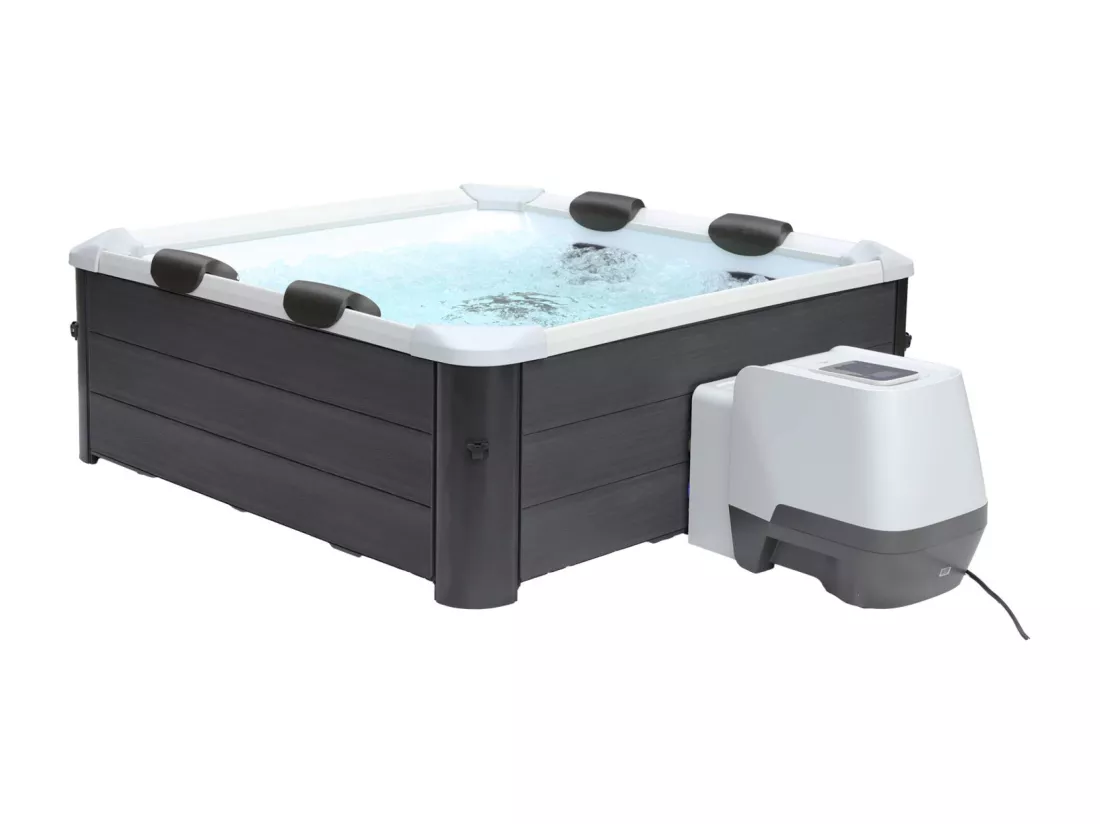 Spa rigide MSPA 6 places 4 coussins hydromassages. 8 filtres et bâche incluse 160 cm x 65 cm