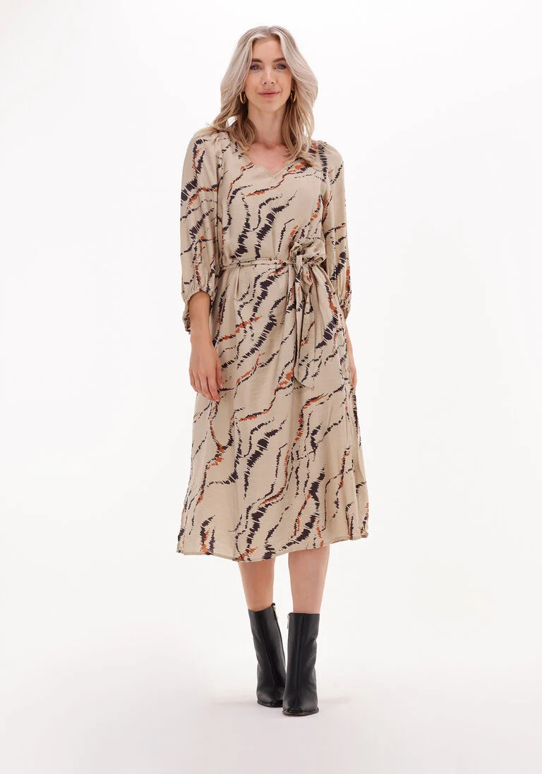 MINUS beige minus midi jurk luvana dress