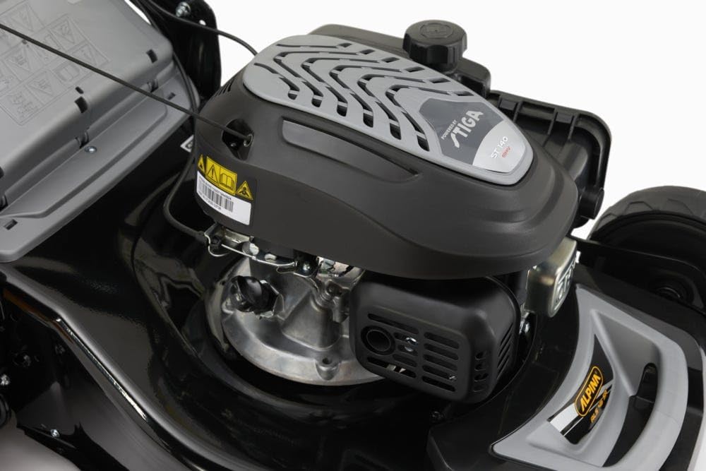 Alpina Rasenmäher Benzin AL5 46 SA, Radantrieb, 60L Korb, 46cm Schnitt, bis zu 1200m²