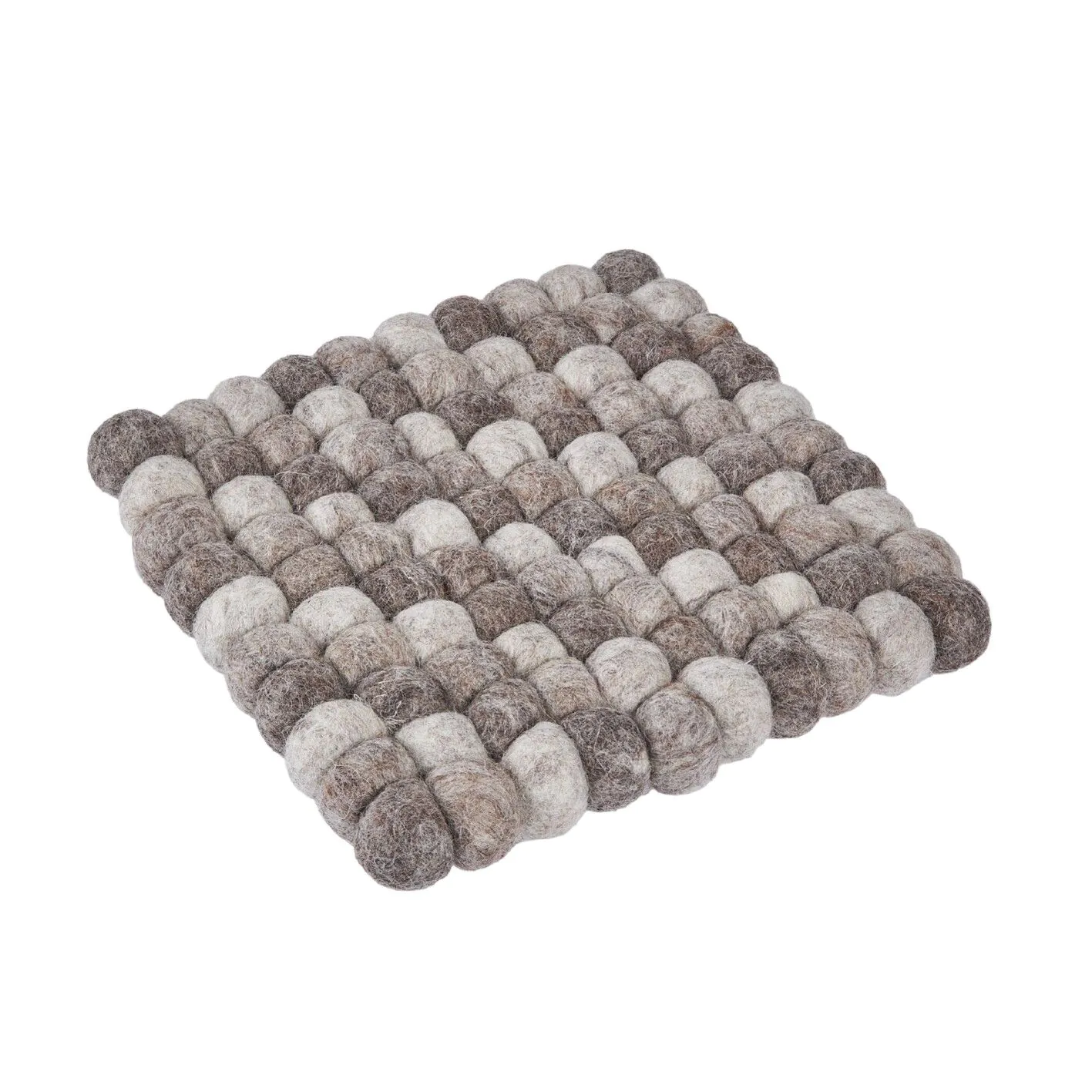 Untersetzer Filzkugeln,eckig, taupe mix, 18 cm
