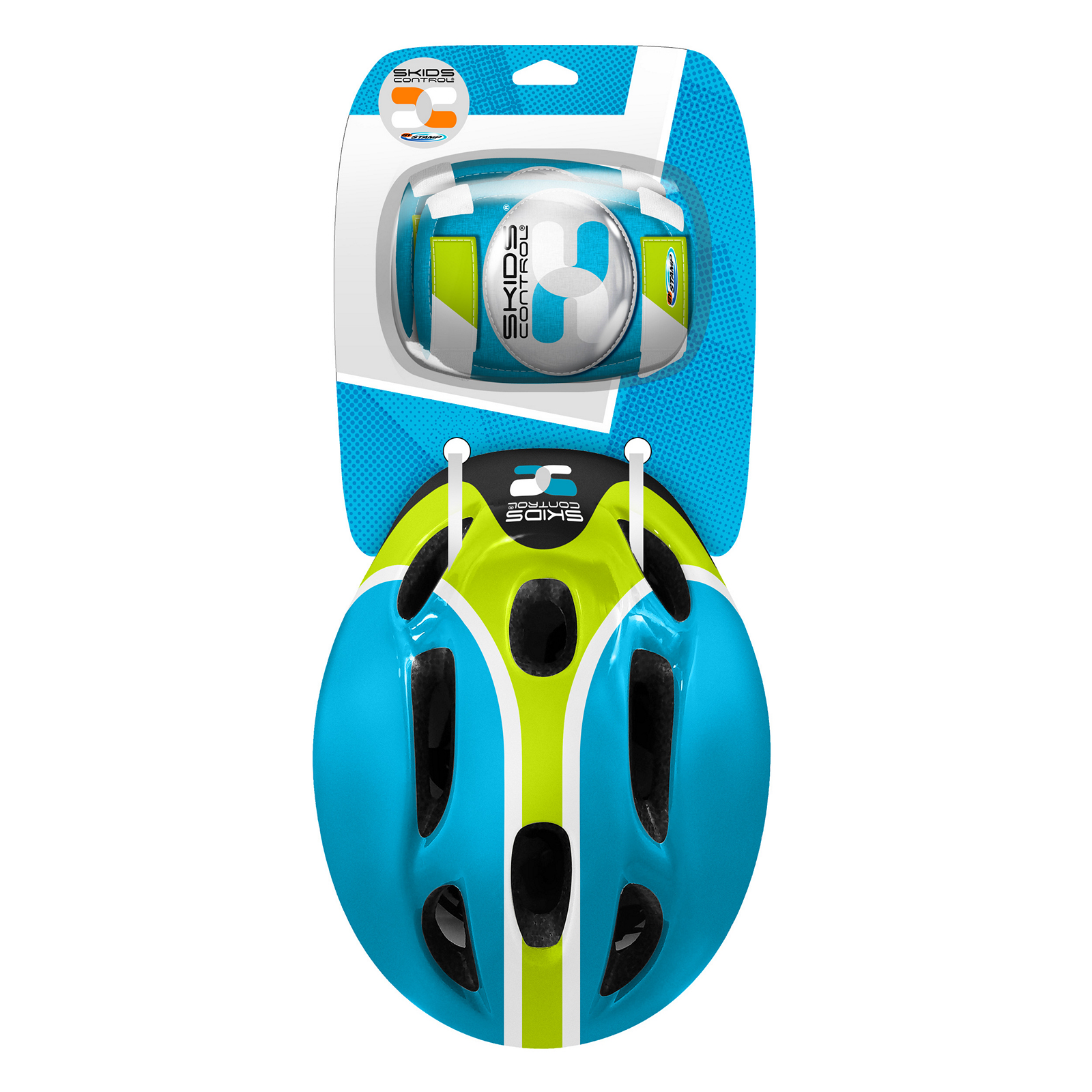 Capacete infantil, joelheiras e cotoveleiras, controle de derrapagem, tamanho 53-56 cm