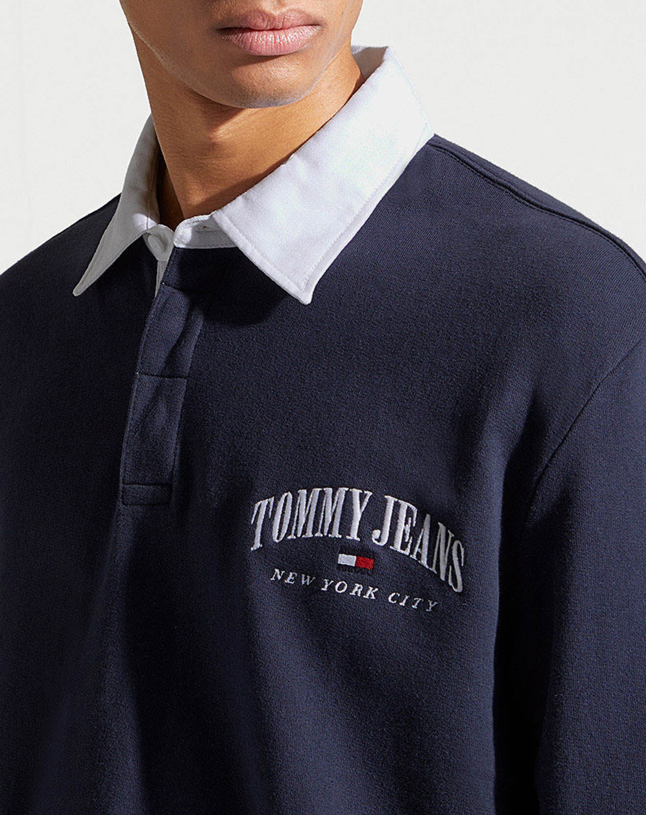 Tommy Jeans Polo Rugby Varsity bleu marine