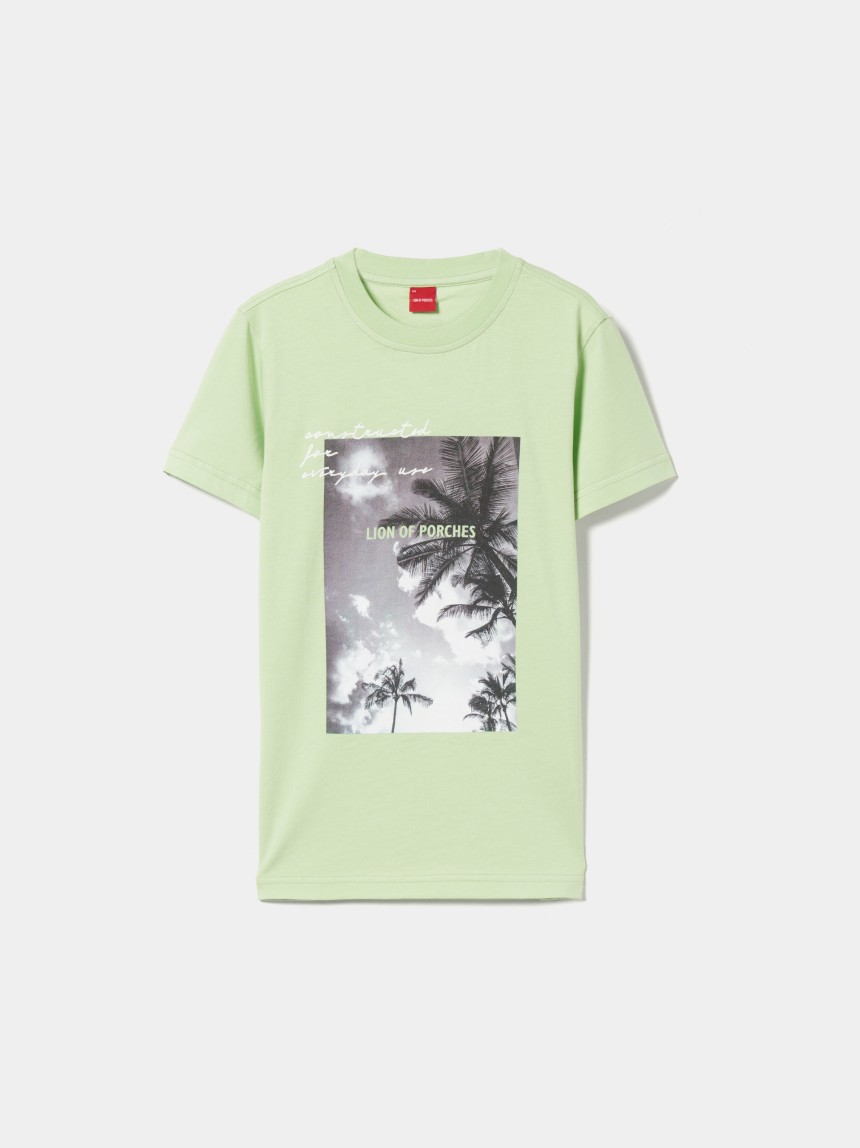 T-shirt de algodão com estampado