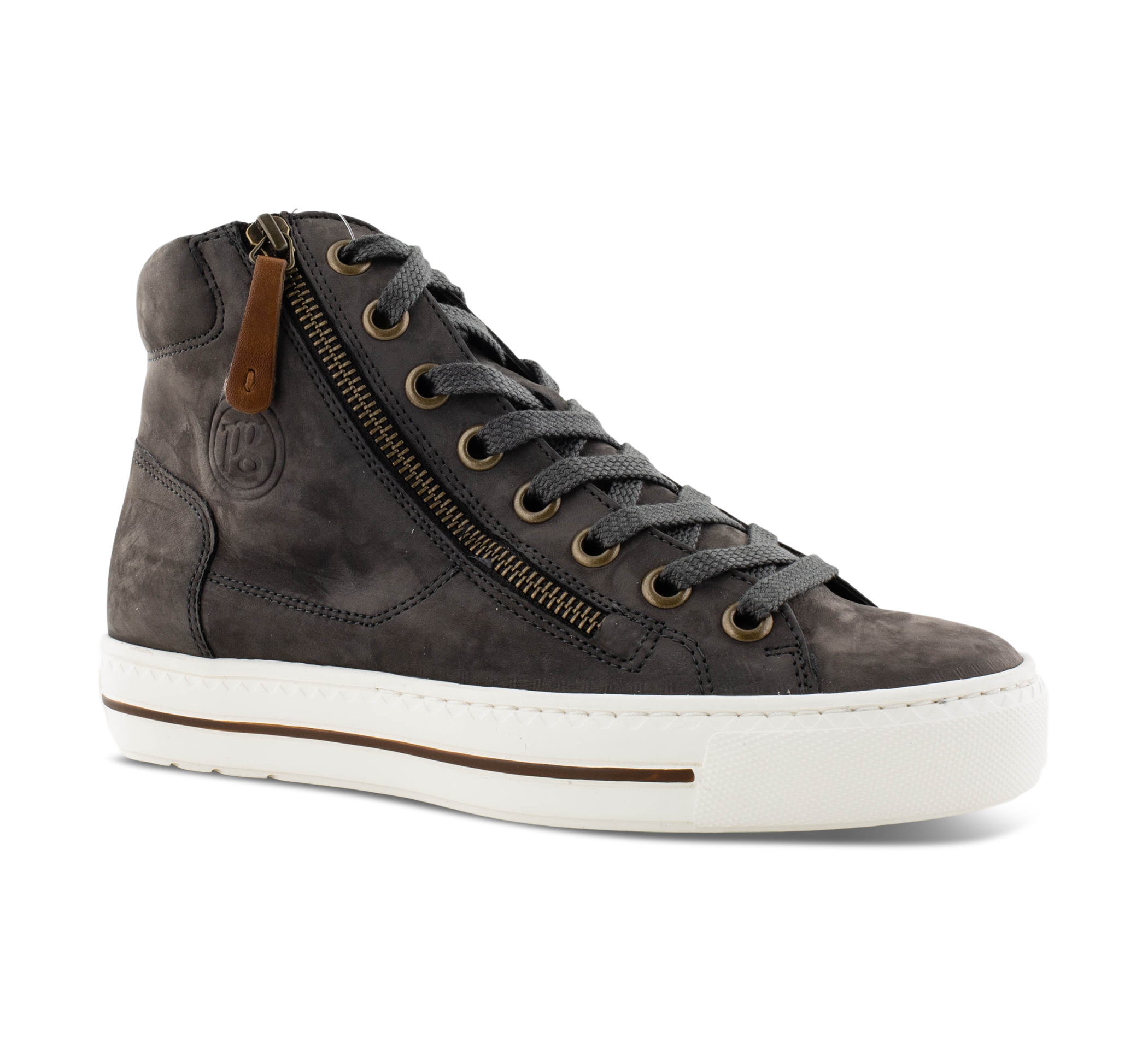 Paul Green Schnürstiefel Leder grau