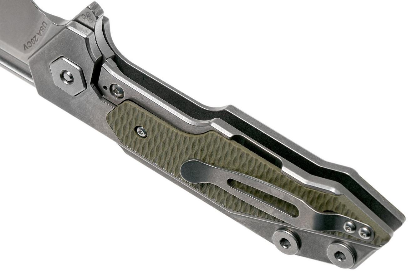 Rick Hinderer Fulltrack Spearpoint 20CV OD Green G10 zakmes