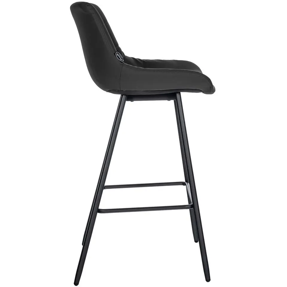 CLP Barkruk Weston zwart Frame - Kunstleer - zwart