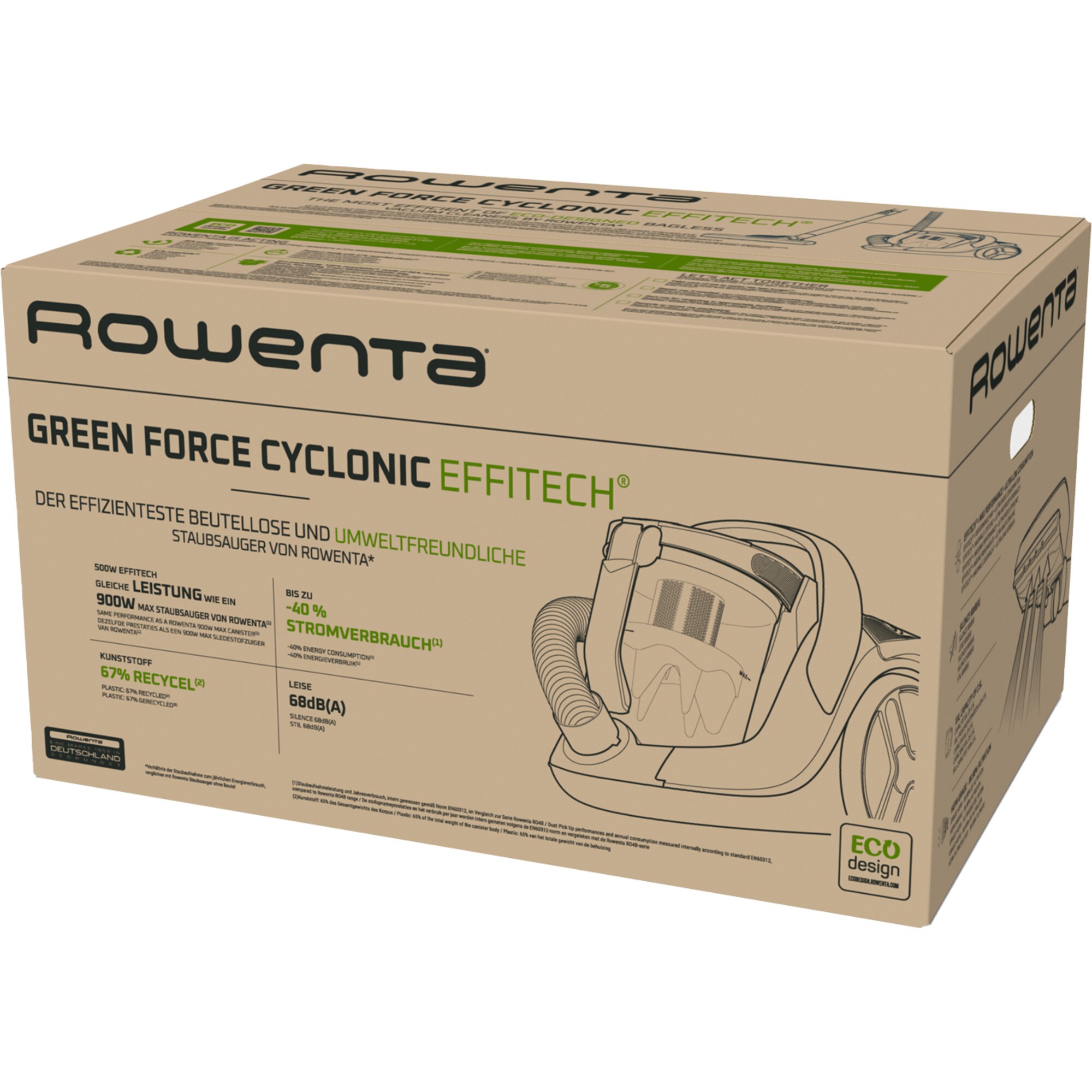 Rowenta Bodenstaubsauger Green Force Cyclonic Effitech RO7C36