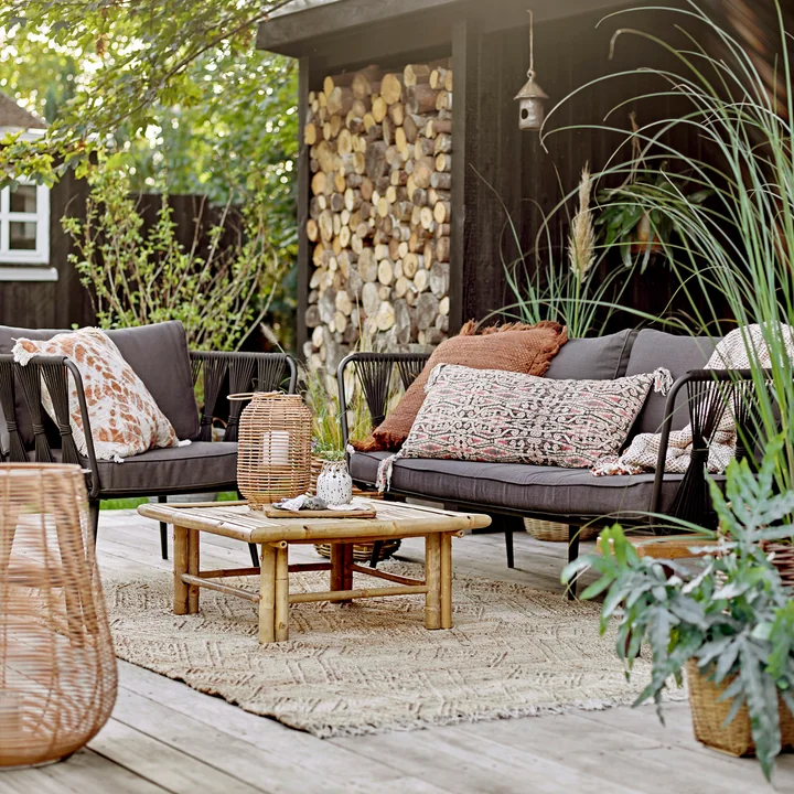 Bloomingville - Pavone Outdoor Sofa, schwarz