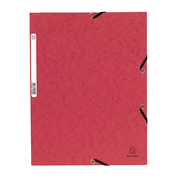 Chemises à élastique 3 rabats Exacompta coloris rouge, lot de 10