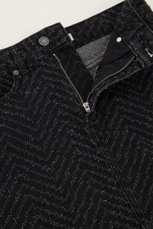 Zwarte jacquard denim rok