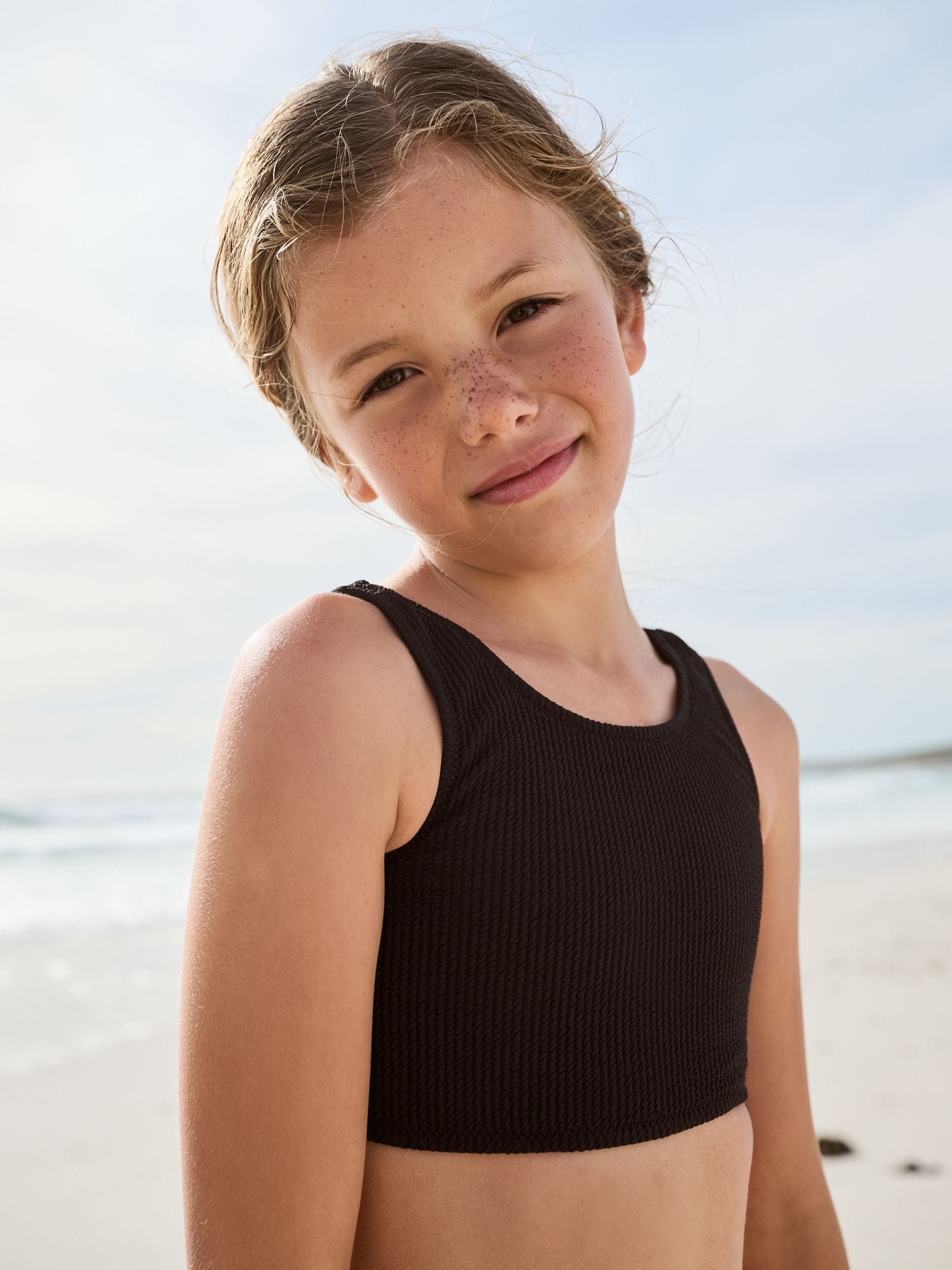 Zwart - Bikini met textuur (3-16 jr)