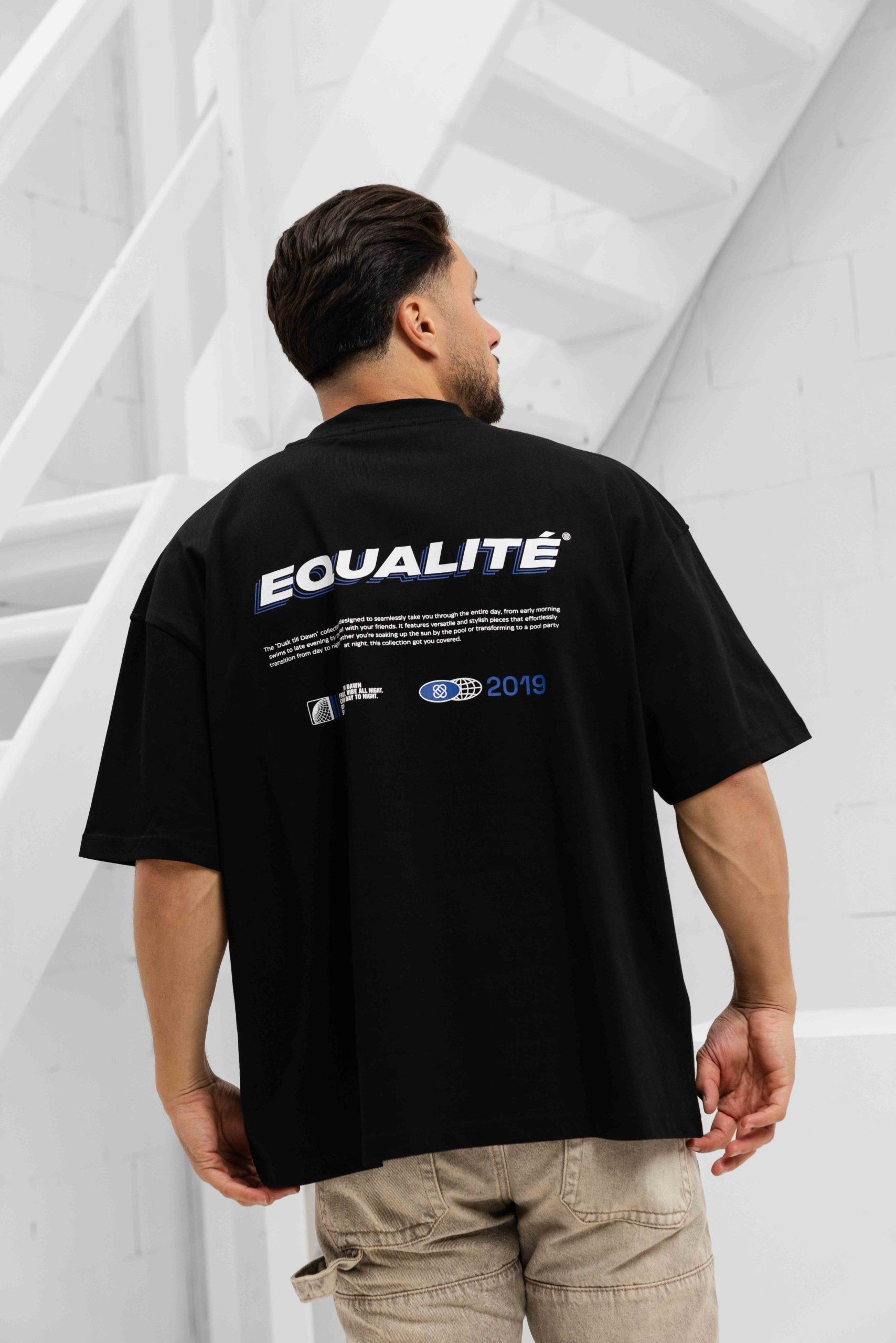 Equalité Nox Boxy Oversized T-Shirt Heren Zwart