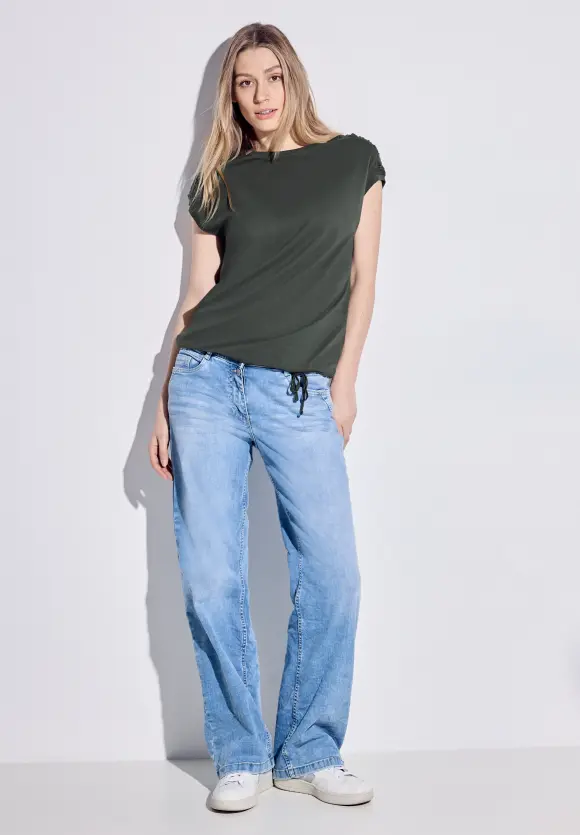 T-Shirt mit Knotendetail - strong khaki