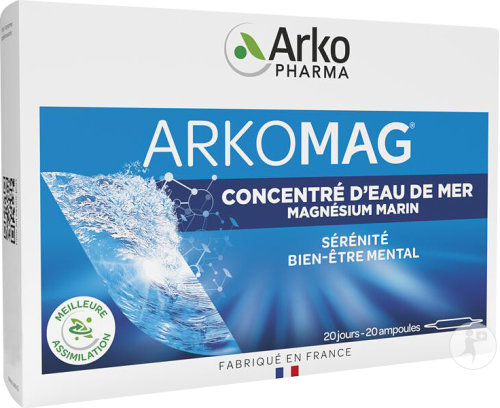 Arkopharma Arkomag Magnésium Marin Goût Caramel Ampoules 20x10ml