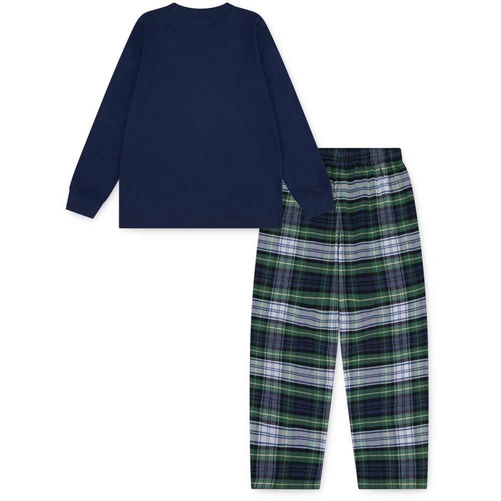 Køb Polo Ralph Lauren White Gordon Plaid L/S Tee & Woven Pant Sæt