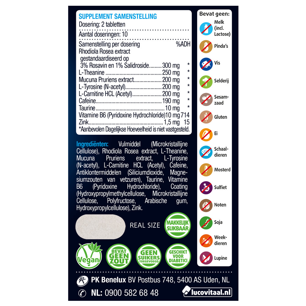 2x Lucovitaal Mentale Focus Pil 20 tabletten