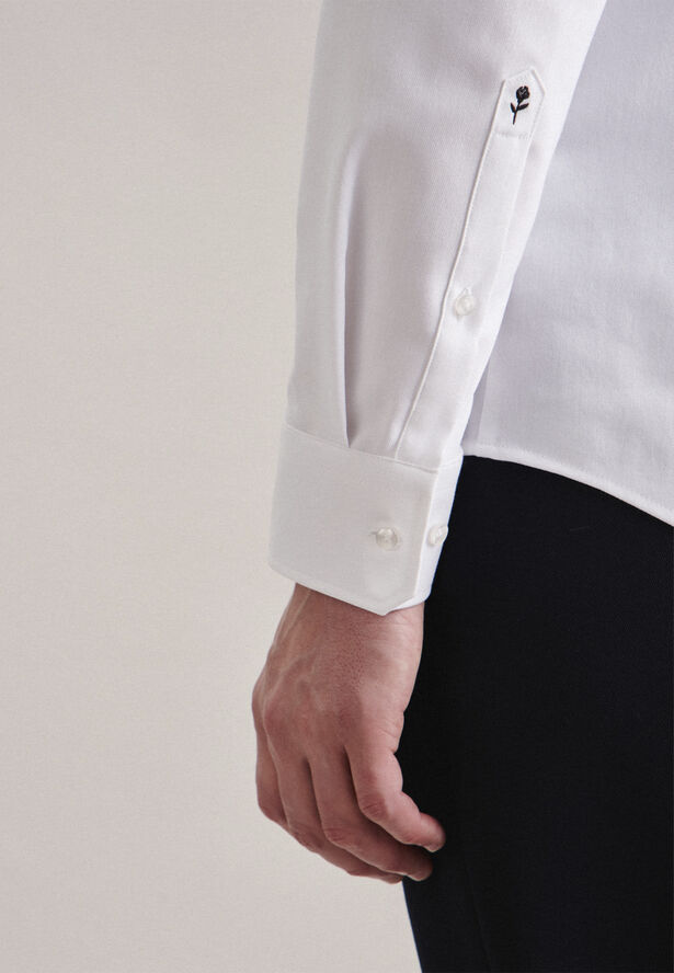 Seidensticker Performance shirt Slim Long sleeve Kent-Collar Uni White