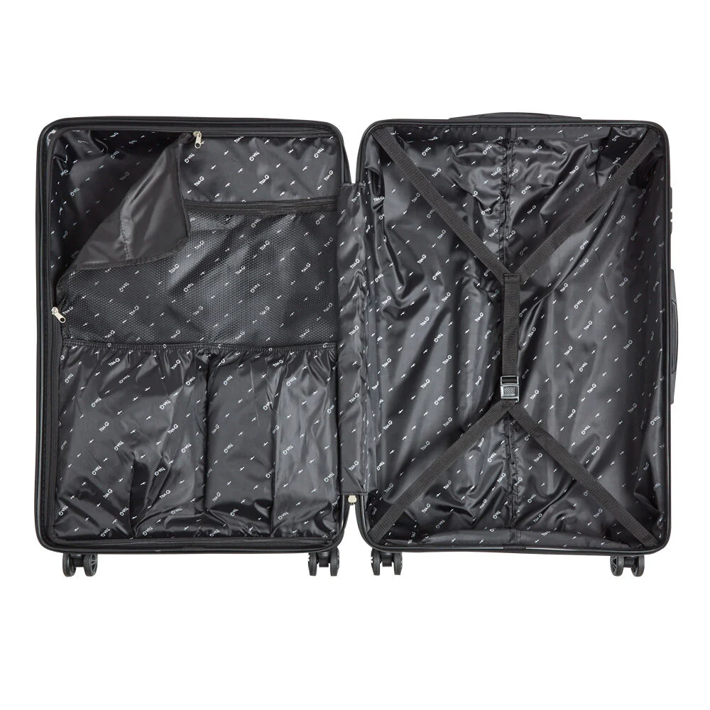 Valise trolley rigide 4 roues bleu marine L. 70 cm