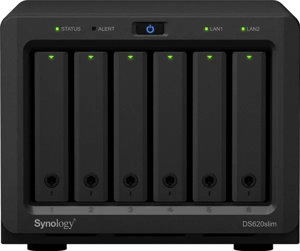 Synology Disk Station DS620slim - NAS-server - 6 bays - SATA 6Gb/s - RAID 0, 1, 5, 6, 10, JBOD - RAM 2 GB - Gigabit Ethernet - iSCSI support