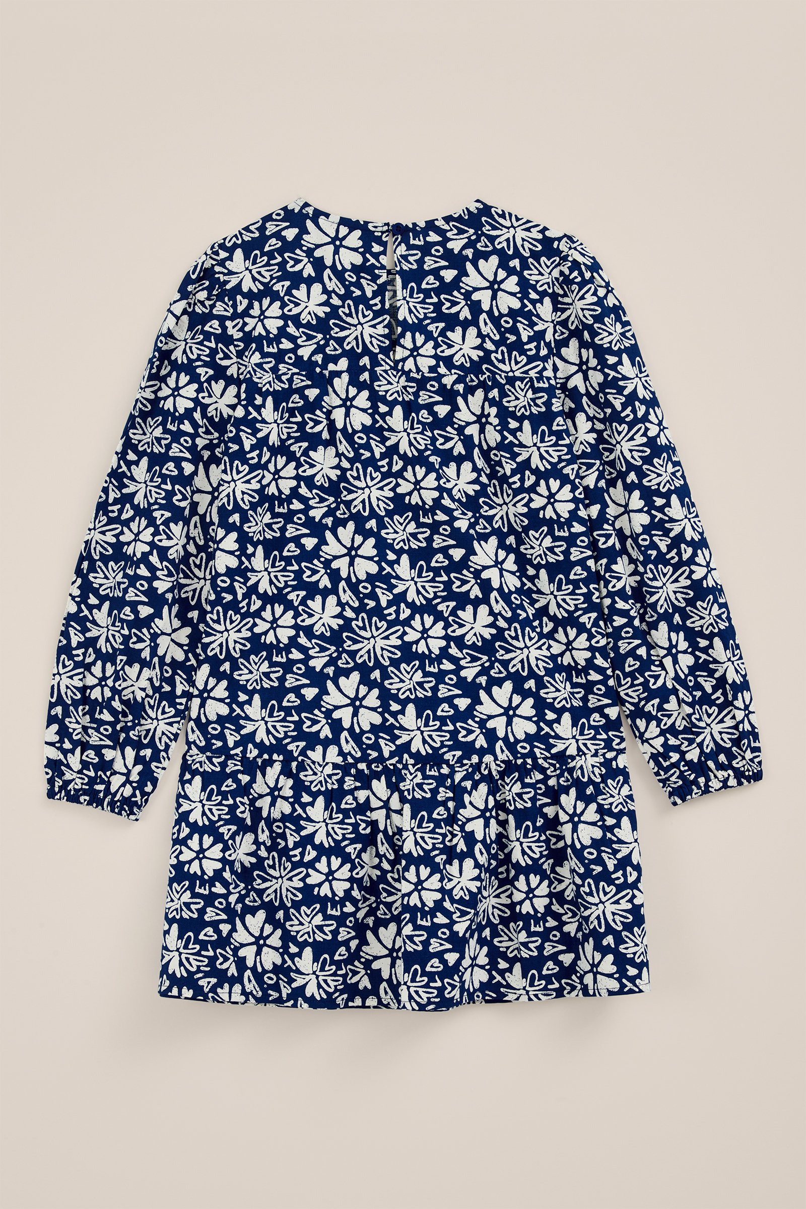 Meisjes jurk met dessin WE Fashion Donkerblauw
