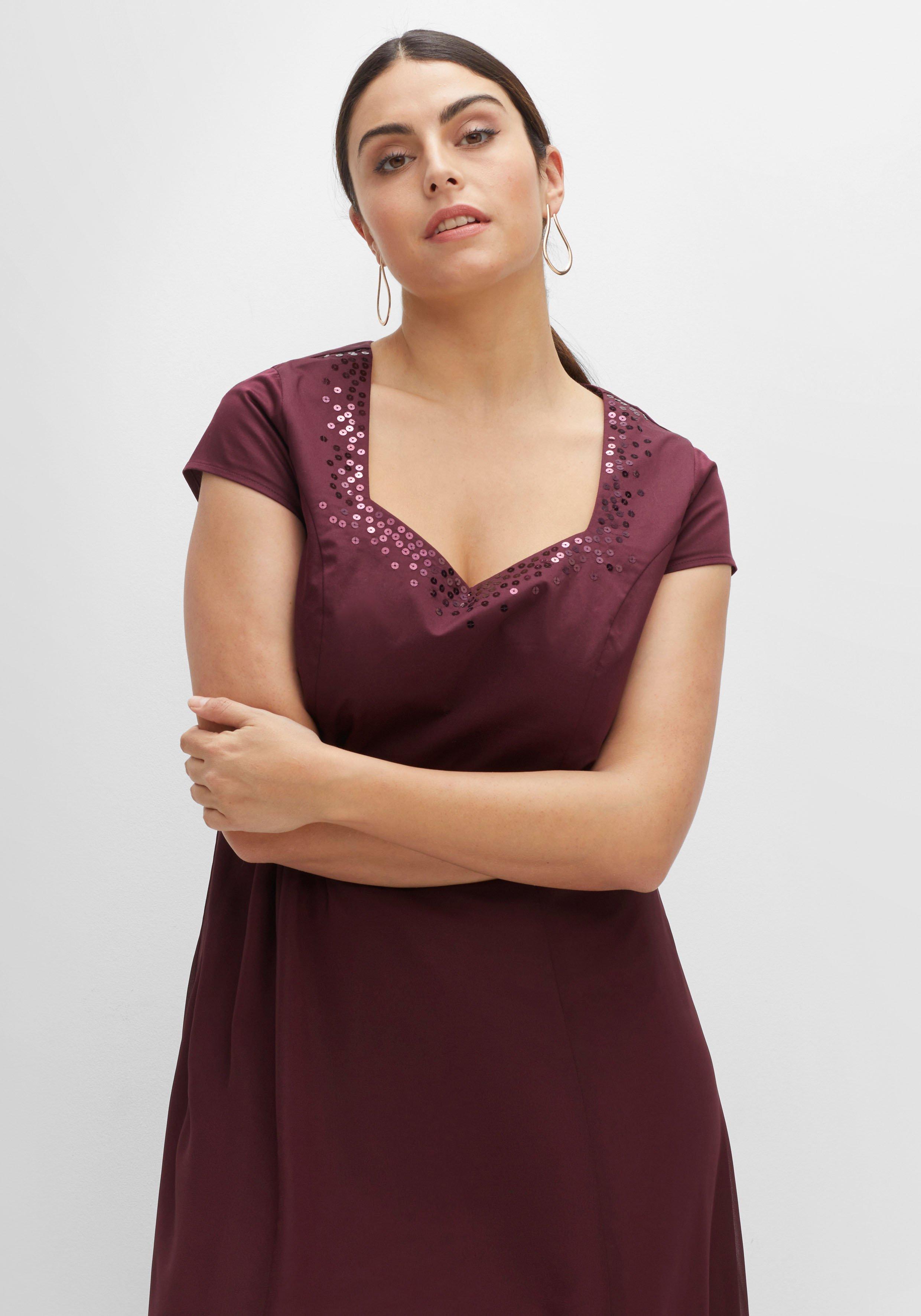 Abendkleid mit Pailletten und Chiffon-Rockteil