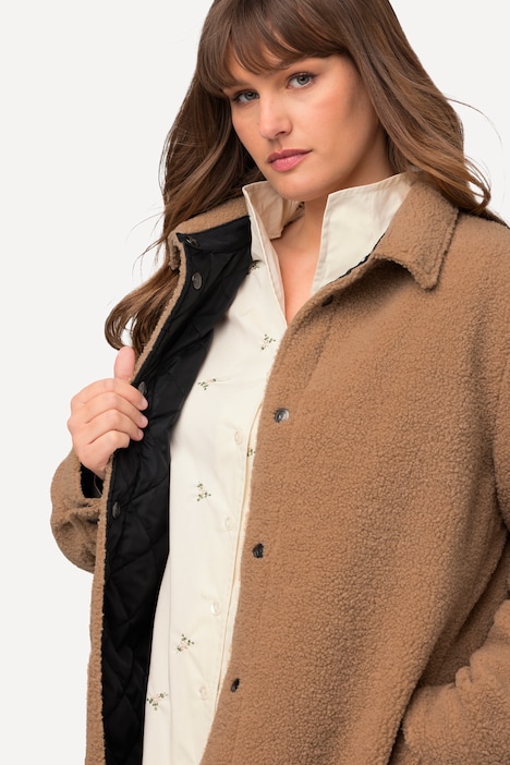 Wendejacke, Stepp/Teddy, Hemdkragen, Druckknöpfe