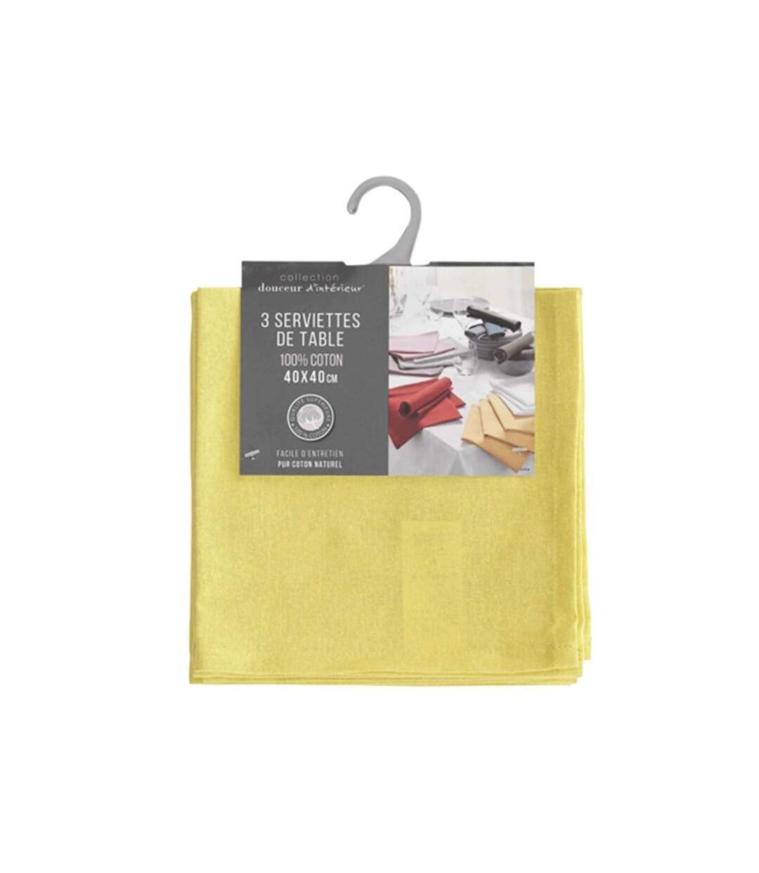 Paris Prix - Lot De 3 Serviettes De Table initia 40x40cm Jaune
