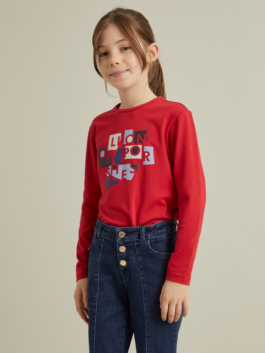 Camisola com estampado da marca