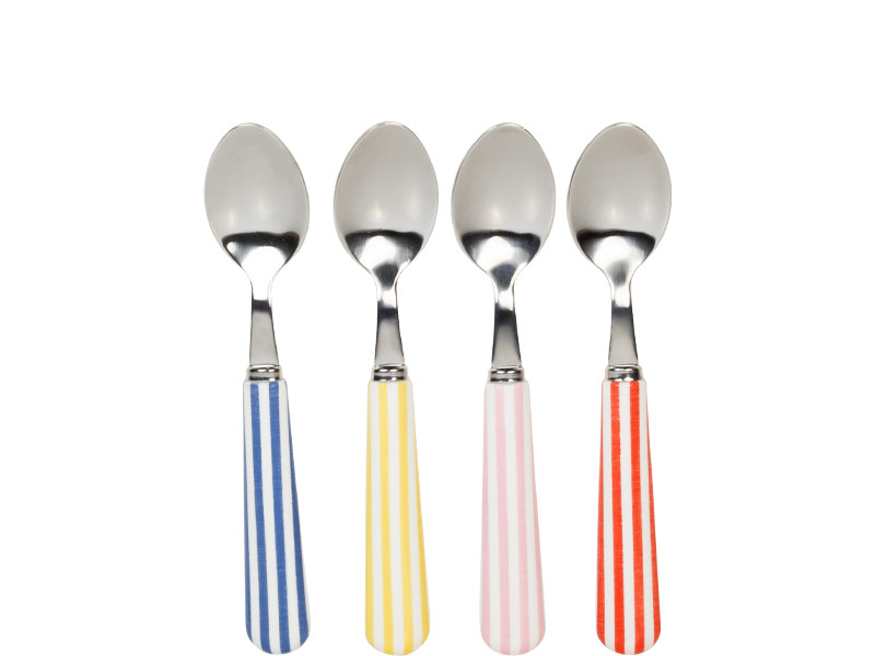 Theelepel set van 4 La Plage Strepen