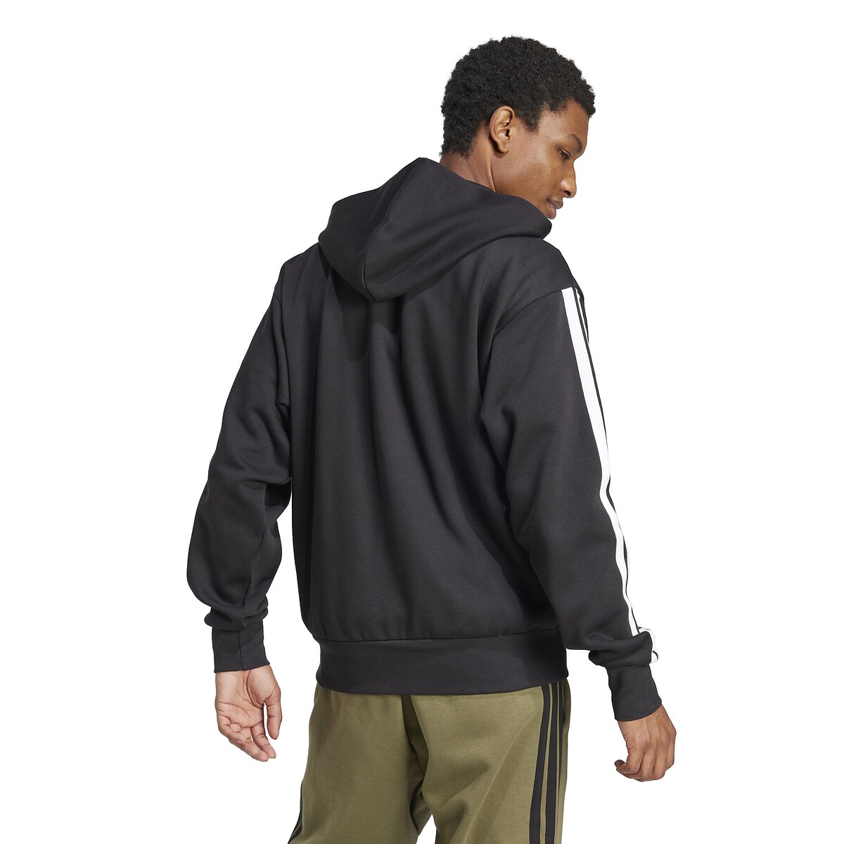 ADIDAS ROUPAS ESPORTIVAS<br>Moletom com capuz e 3 listras Essencial