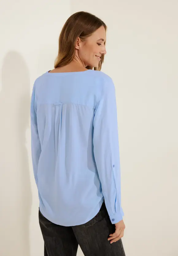 Bluse in Unifarbe - soft blouse blue