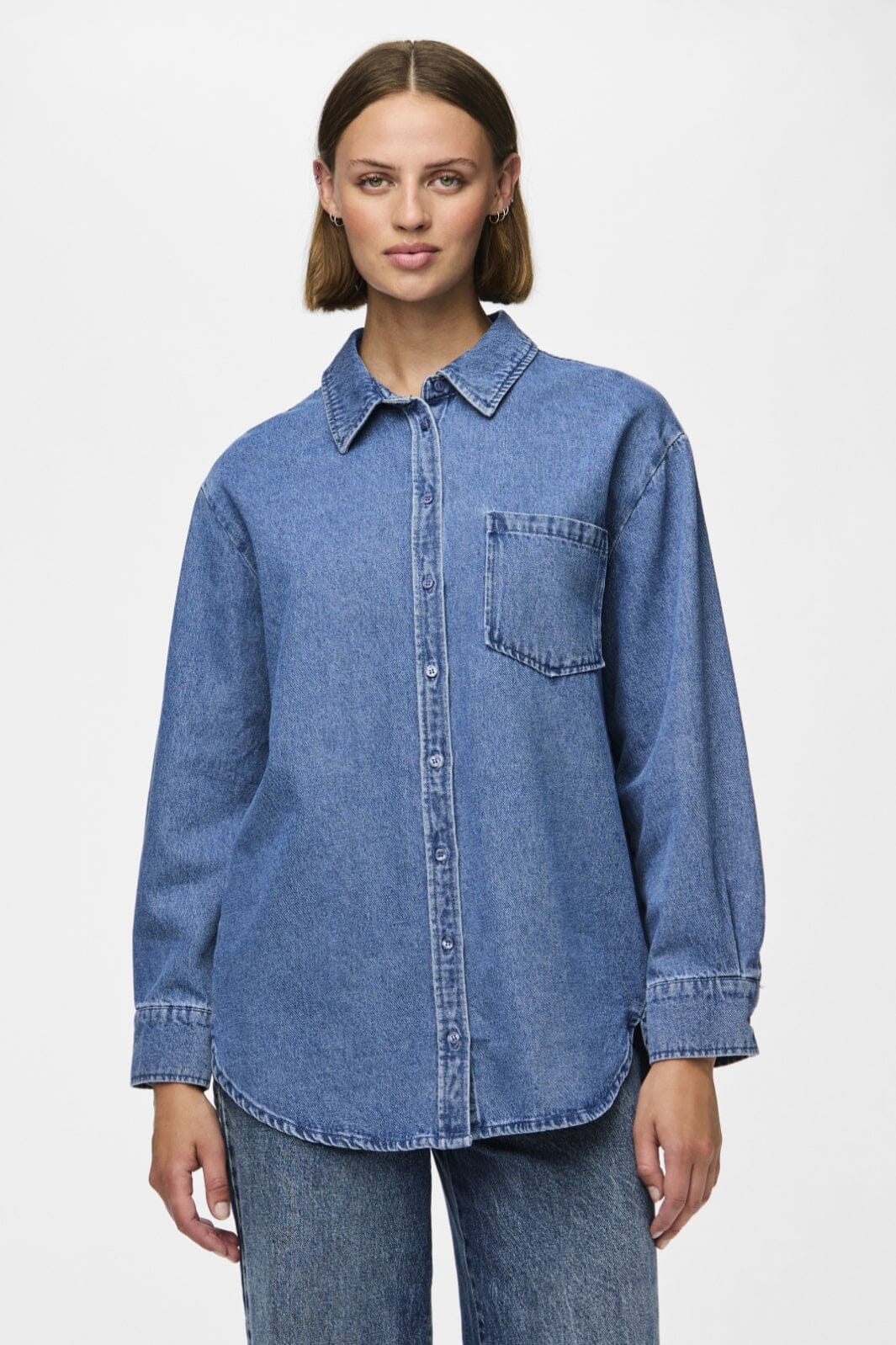 Pieces Pcmaisie Ls Denim Shirt 4544392 medium blue denim