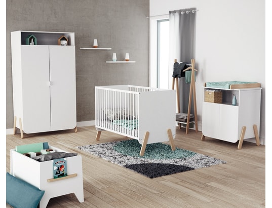 AT4 - Armoire enfant Armoire pirate - blanc / hêtre verni