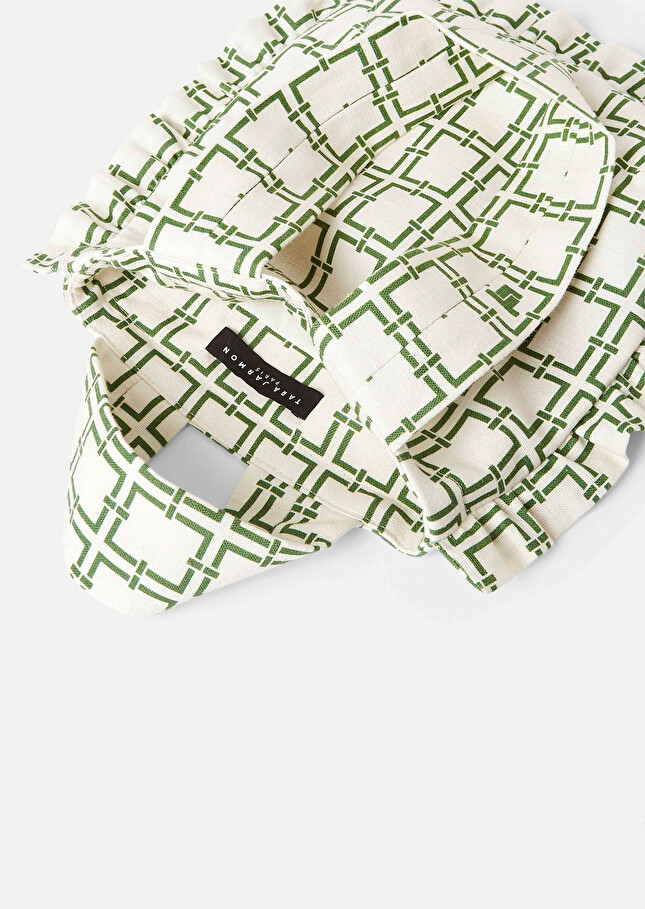 Sac Soledadécru à motif graphique vert