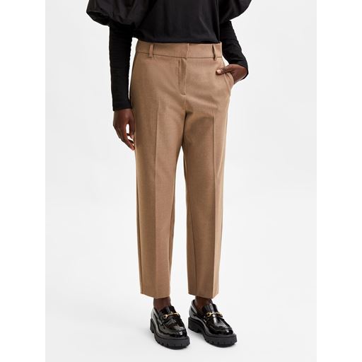 Selected Femme Ria Cropped Bukser, Camel, 36
