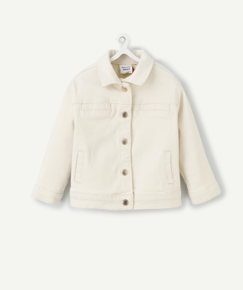 veste bébé fille sans teinture en fibres recyclées avec détails à fleurs